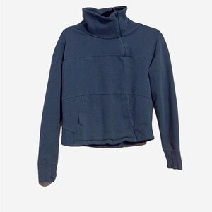 The North Face Women's Cowl Neck half zip Sweater in Deep Blue
